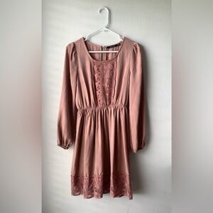 Doe & Rae blush pink cute lace dress